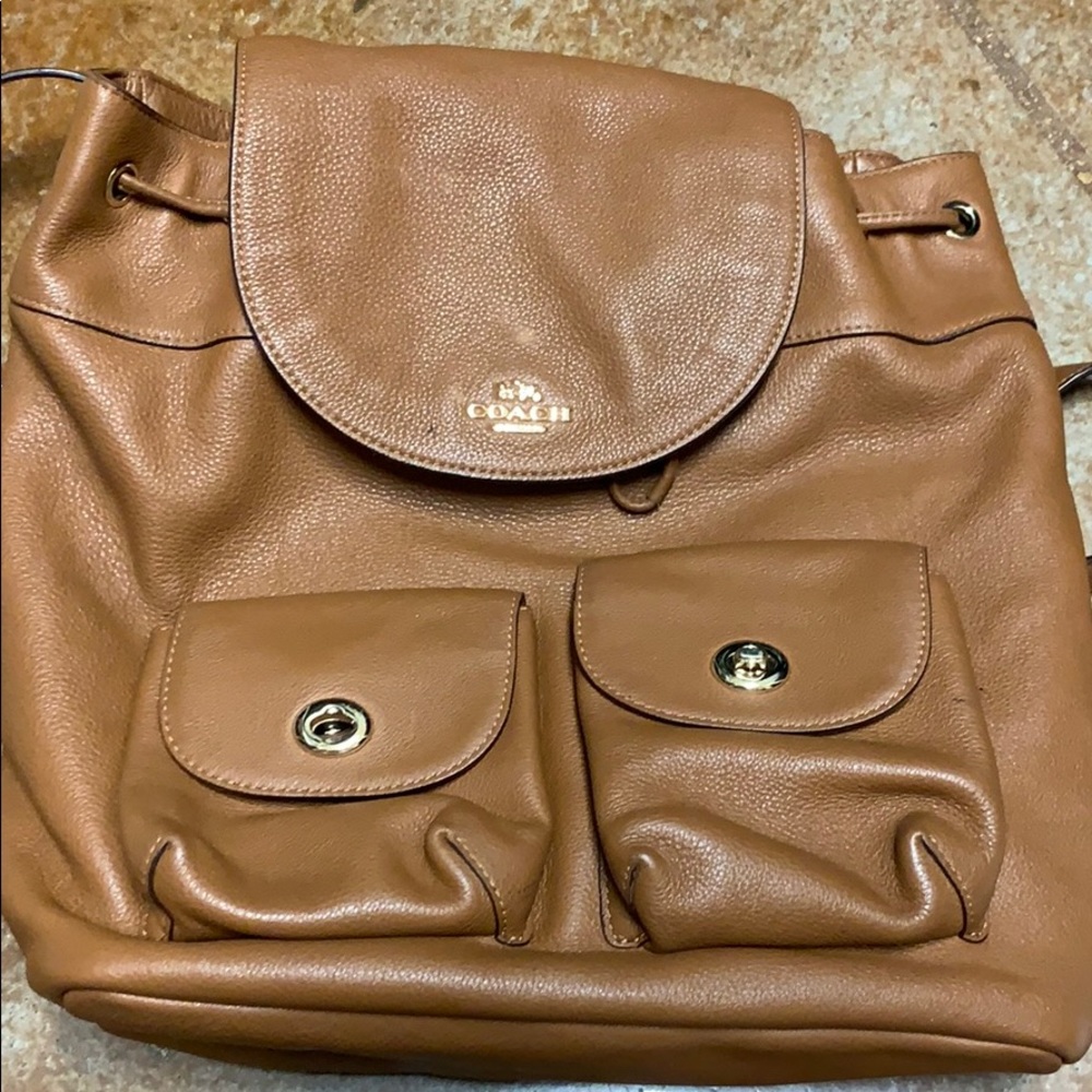 Coach brown backpack